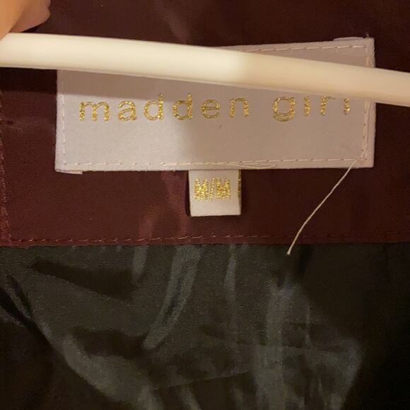 NWT Madden Girl Juniors Faux-Fur Trim Hooded Merlot M - Picture 9 of 15